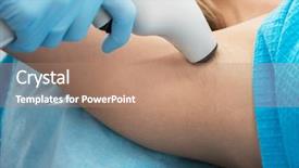  Presentation with medical procedure simulation - Theme having electrolysis - procedure against hyperhidrosis background and a coral colored foreground