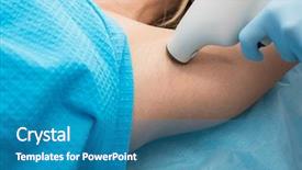  Presentation with recall procedure - Presentation having electrolysis - procedure for armpit against hyperhidrosis background and a teal colored foreground