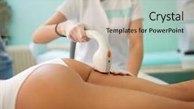  Presentation with laser beauty treatment - PPT layouts featuring electrolysis - skin and body care close-up background and a soft green colored foreground