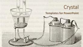  Presentation with electrolytes - Audience pleasing PPT theme consisting of electrolytes - antique illustration of electrolysis laboratory backdrop and a sky blue colored foreground