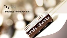  Presentation with capacitors - Colorful slide set enhanced with electrolytes - it is aluminum electrolytic capacitors backdrop and a coral colored foreground