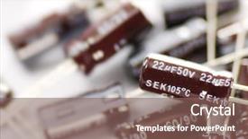  Presentation with capacitors - Theme with electrolytes - it is aluminum electrolytic capacitors background and a violet colored foreground