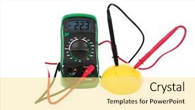  Presentation with electrical battery - Audience pleasing slide set consisting of electrolytes - lemon battery isolated on white backdrop and a blonde colored foreground