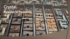  Presentation with tram - Beautiful presentation featuring electrolytes - old batteries of a tram backdrop and a gray colored foreground