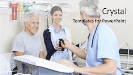  Presentation with physiotherapist - PPT layouts consisting of electromagnetic field - physiotherapist giving belt to colleague background and a white colored foreground