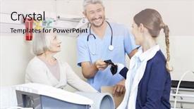  Presentation with in belt - Beautiful PPT layouts featuring electromagnetic field - physiotherapist giving belt to colleague backdrop and a soft green colored foreground