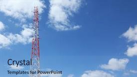  Presentation with meeting red white blue - Presentation theme enhanced with electromagnetic waves - aerial metallic red and white background and a light blue colored foreground