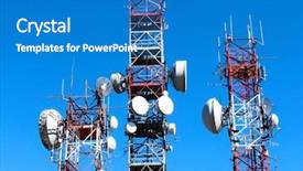 Presentation with electromagnetic - Slides consisting of electromagnetic waves - antenna repeater of communication background and a teal colored foreground
