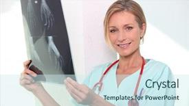  Presentation with electromagnetic - Beautiful slide deck featuring electromagnetic waves - nurse holding x-ray image backdrop and a cool aqua colored foreground