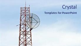  Presentation with electromagnetic waves - Colorful slide deck enhanced with electromagnetic waves - satellite dish on telecommunication radio backdrop and a light blue colored foreground