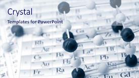  Presentation with chemical elements - Slide deck having electron density - periodic table of chemical elements background and a sky blue colored foreground