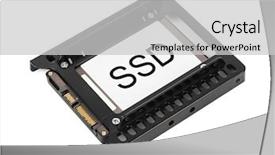  Presentation with computer - Beautiful slide set featuring electronic archiv - computer ssd drive isolated backdrop and a light gray colored foreground