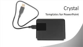  Presentation with hard disk drive - PPT theme having electronic archiv - external hard disk drive background and a  colored foreground