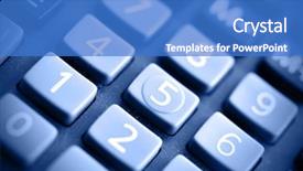  Presentation with calculator - Amazing theme having electronic banking - buttons of calculator toned backdrop and a teal colored foreground
