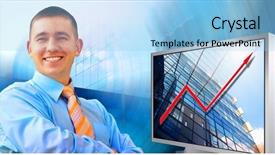  Presentation with business - Theme with electronic banking - happiness business men on blur background and a  colored foreground