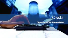  Presentation with work - Theme featuring electronic banking - reseller work background and a ocean colored foreground