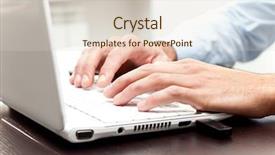  Presentation with research writing - Presentation having electronic banking - writing on a white laptot background and a lemonade colored foreground