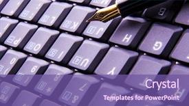  Presentation with bussiness - Presentation featuring electronic bussiness - keyboard pen background and a  colored foreground