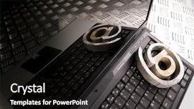  Presentation with internet - Colorful theme enhanced with electronic bussiness - laptop internet symbols backdrop and a  colored foreground