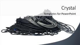  Presentation with cables - PPT theme featuring electronic cables isolated on white background background and a white colored foreground