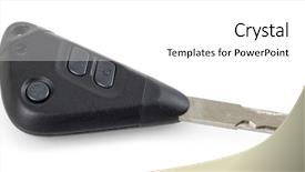  Presentation with key account management - Slides having electronic cars - car key isolated on white background and a white colored foreground