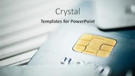  Presentation with electronic card - Presentation design consisting of electronic-chip-in-a-credit background and a light gray colored foreground