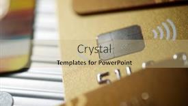  Presentation with electronic card - Beautiful presentation design featuring electronic-chip-in-a-credit backdrop and a coral colored foreground