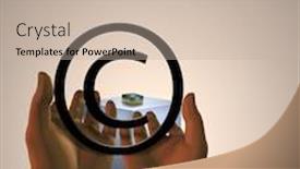  Presentation with chip - Amazing presentation design having framed by a copyright symbol backdrop and a mint green colored foreground