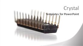  Presentation with chip - Presentation theme featuring electronic-chip-isolated-on-white background and a white colored foreground