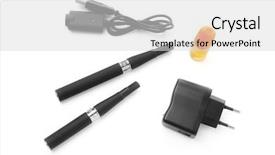 Presentation with electronic - Amazing slide set having electronic cigarette -healthy smoking backdrop and a light gray colored foreground