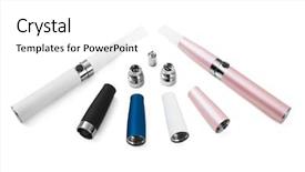  Presentation with electronic - Audience pleasing PPT layouts consisting of electronic cigarette e-cigarette backdrop and a white colored foreground
