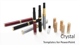  Presentation with cigarette - Slide set consisting of electronic cigarette background and a white colored foreground