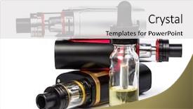  Presentation with cigarette - PPT theme with electronic cigarettes collection isolated background and a white colored foreground