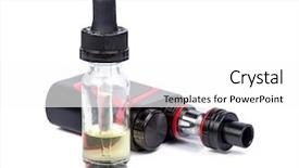  Presentation with cigarettes - Cool new PPT theme with electronic cigarettes collection on white backdrop and a white colored foreground