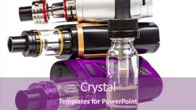  Presentation with cigarettes - Audience pleasing presentation theme consisting of electronic cigarettes collection on white backdrop and a violet colored foreground