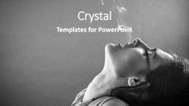  Presentation with tobacco - Presentation with electronic cigars - smoking brunette woman with smoke background and a gray colored foreground