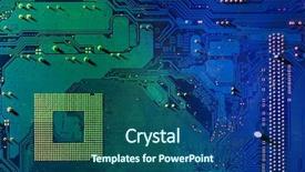  Presentation with circuit board - Slide deck enhanced with electronic circuit board close up background and a ocean colored foreground