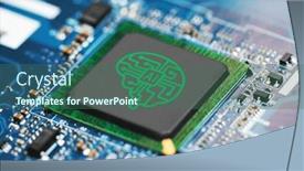  Presentation with circuit board - Presentation theme with electronic-circuit-board-with-ai background and a ocean colored foreground