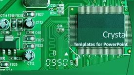  Presentation with circuit board - PPT layouts consisting of information system green - electronic circuit board background and a ocean colored foreground