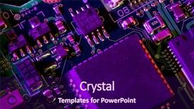  Presentation with abstract - Presentation theme featuring electronic circuit pattern - close up view background and a violet colored foreground