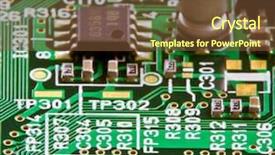  Presentation with conductor - Amazing theme having electronic circuit semi conductor macro backdrop and a tawny brown colored foreground
