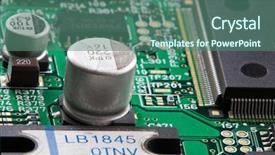  Presentation with conductor - Slides featuring electronic circuit semi conductor macro background and a ocean colored foreground