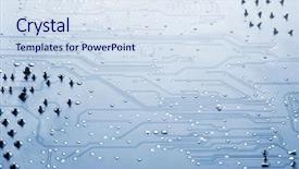  Presentation with circuit - Cool new presentation theme with electronic circuits - close up of a blue backdrop and a sky blue colored foreground