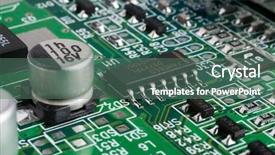  Presentation with circuit board - Amazing presentation theme having electronic circuits - detail of computer circuit board backdrop and a ocean colored foreground