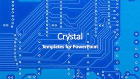  Presentation with circut board - Cool new slide set with electronic circut board close up backdrop and a cobalt blue colored foreground