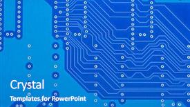  Presentation with circut board - Colorful slide deck enhanced with electronic circut board close up backdrop and a teal colored foreground