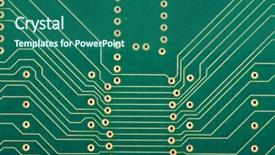  Presentation with circut board - Theme having electronic circut board close up background and a  colored foreground