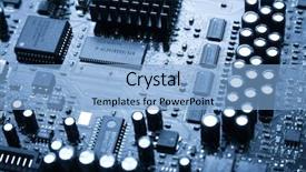  Presentation with audio - Audience pleasing PPT theme consisting of electronic circuts - big audio computer chip blue backdrop and a light blue colored foreground