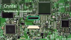  Presentation with circut board - Amazing theme having electronic circuts - closeup of a computer circut backdrop and a tawny brown colored foreground