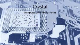  Presentation with chip - Cool new presentation theme with electronic circuts - computer chip perspective view blue backdrop and a  colored foreground